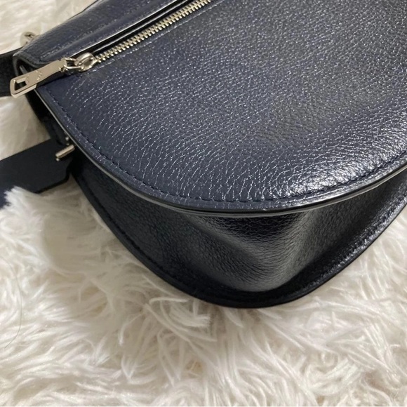 Coach Navy Leather Crossbody Bag with Floral Design - Picture 5 of 7